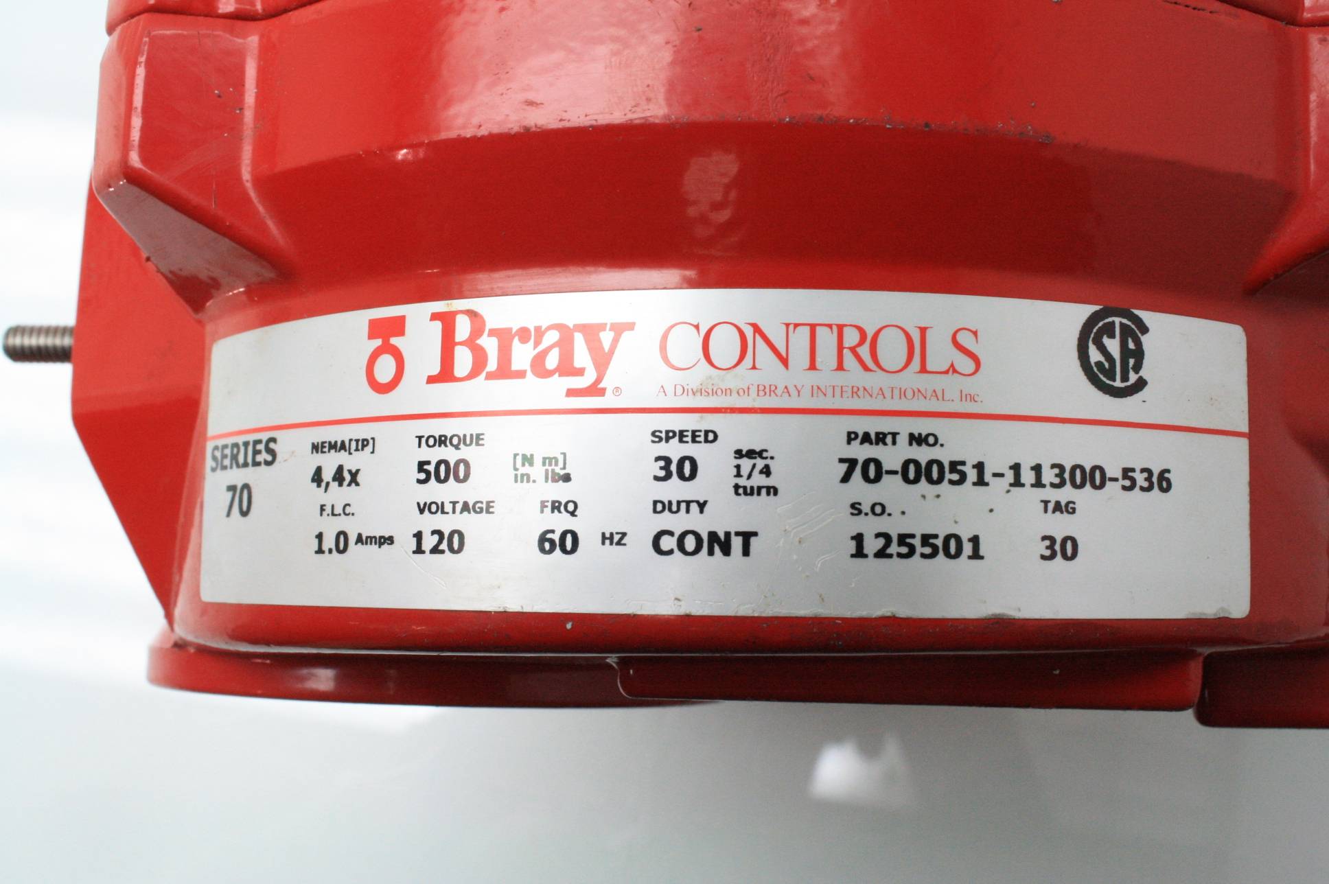 Bray Controls Series 70 Electric Valve Actuator 70-0051-11300-536