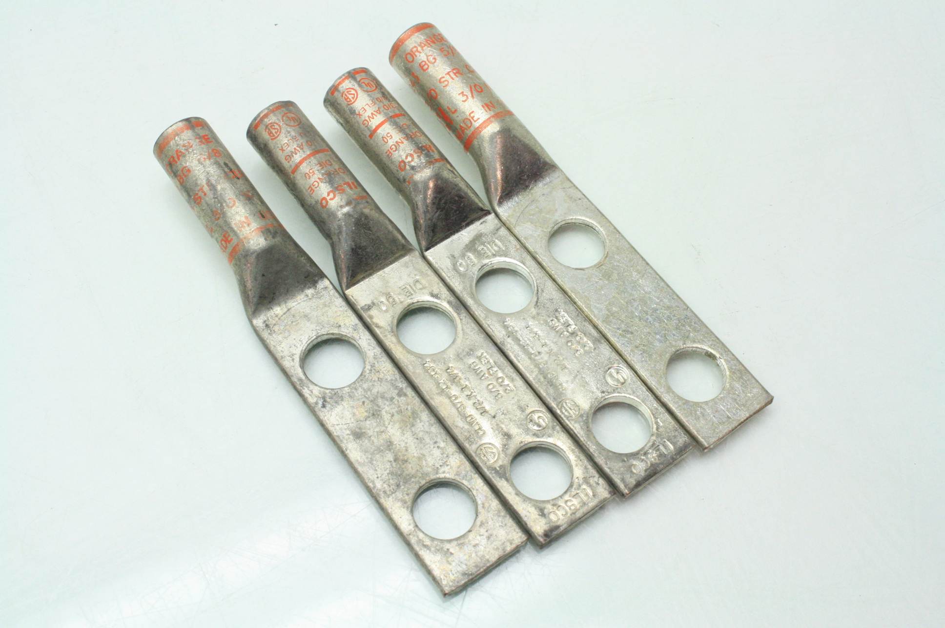 21 Assorted Double Hole Crimp Copper Compression Terminal Lugs 2 AWG to ...