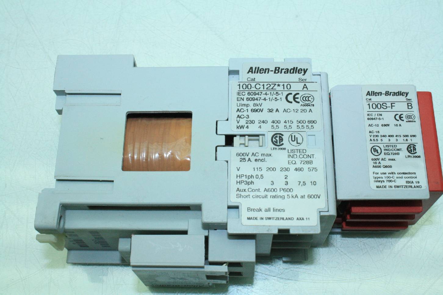 Allen-Bradley 100S-C12ZJ14C Motor Contactor 24V DC Coil Safety ...