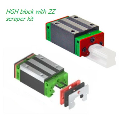New Hiwin HGH20CAZAC Square Block / HGH20 Series / 20mm With Scraper Kit