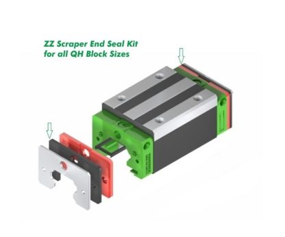 New Hiwin QHH15CAZ0C Caged Ball Bearing / Square Block / QHH15 Series / 15mm With Scraper Kit